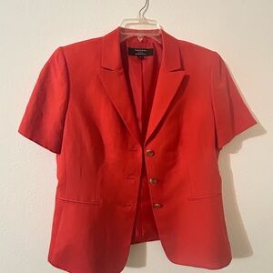 Tahari Vibrant Red Short Sleeve Blazer